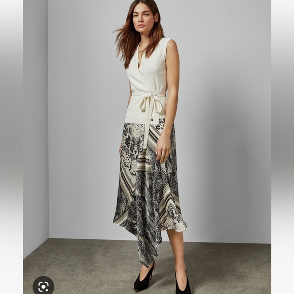 Ted Baker Eevaa Quartz Asymmetric Midi Skirt, Taupe 6 - Picture 1 of 15
